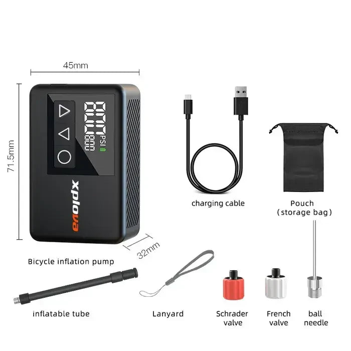 Xplova MP1 Smart Electric Mini Pump - Compatible with Presta/ Schrader valve