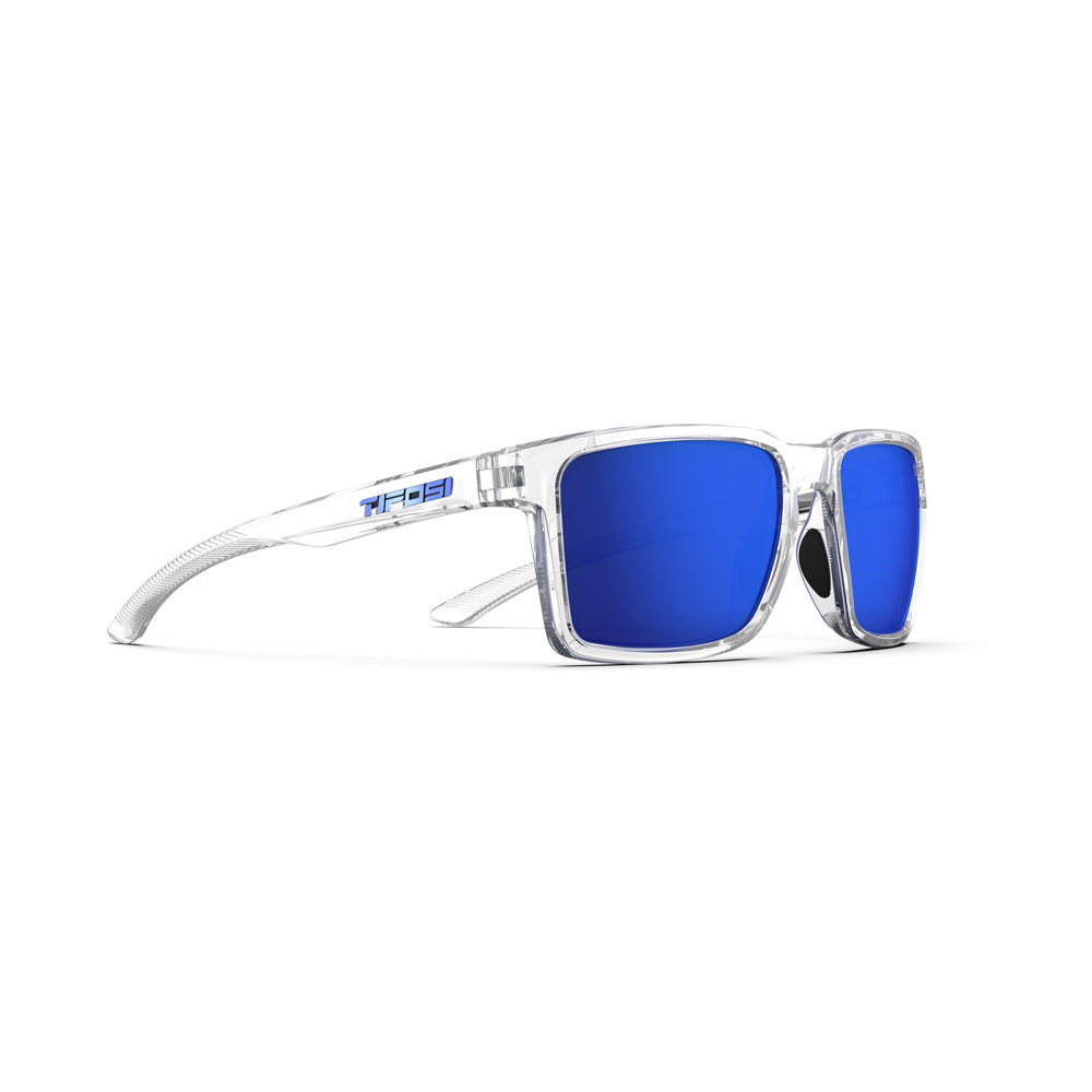 Tifosi Sylo Sunglasses Crystal Clear with Cobalt Blue Mirror Lens
