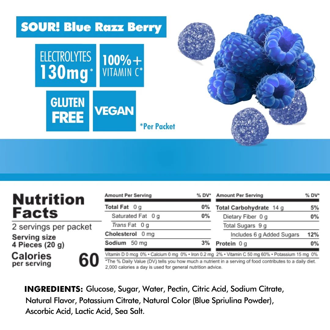 Bonk Breaker Blue Razz Berry Energy Chews-10 x 50g Packs