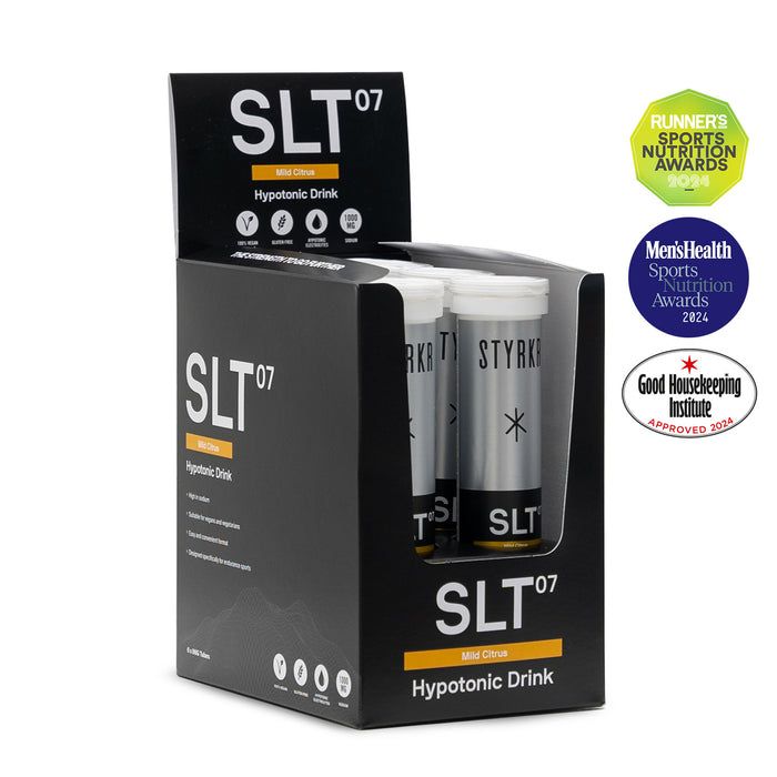 Styrkr SLT07 Quad-Blend Hypernotic Effervescent Electrolyte Tablets Mild Citrus 6 Box