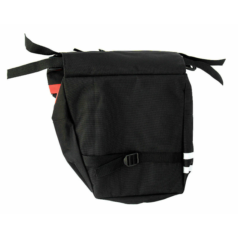Shakeland Double Pannier Bag Red/Black - Centre View